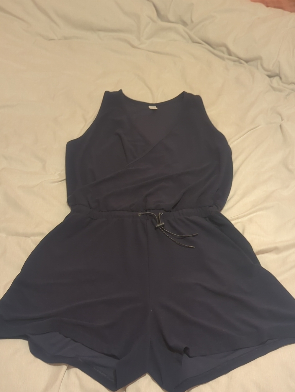 Navy Blue Sleeveless One-Piece Romper